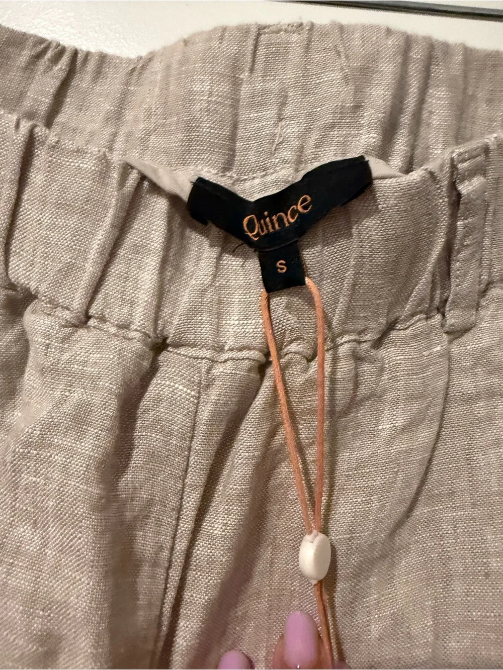 Quince Natural 100% European Linen Elastic-Waist Crop Pants - NWT